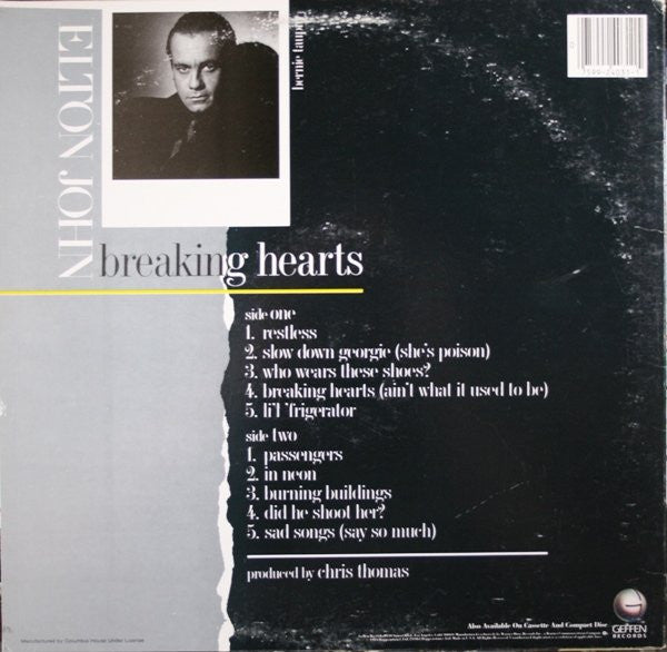 Elton John : Breaking Hearts (LP,Album,Club Edition,Stereo)