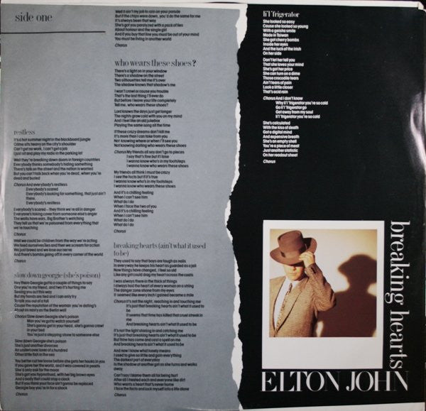Elton John : Breaking Hearts (LP,Album,Club Edition,Stereo)