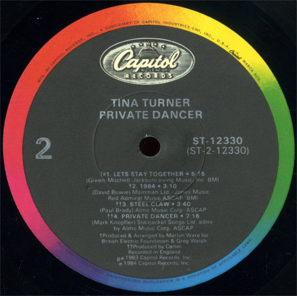 Tina Turner : Private Dancer (LP,Album,Stereo)