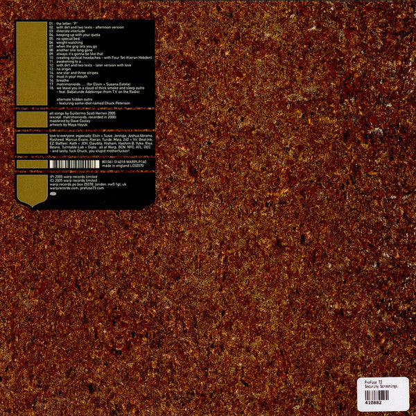 Prefuse 73 : Security Screenings (LP,Album)