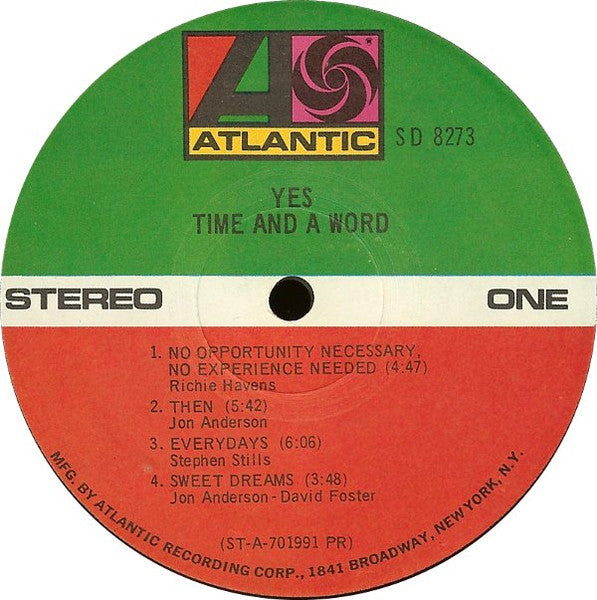 Yes : Time And A Word (LP,Album,Stereo)
