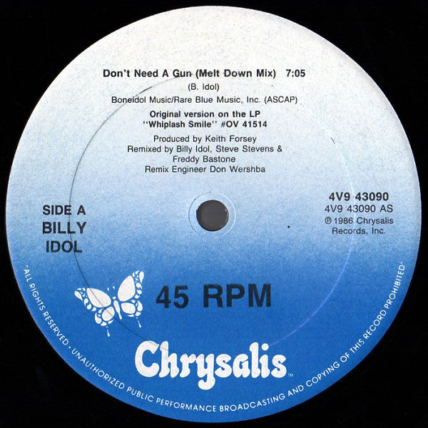 Billy Idol : Don't Need A Gun (12",45 RPM,Single)