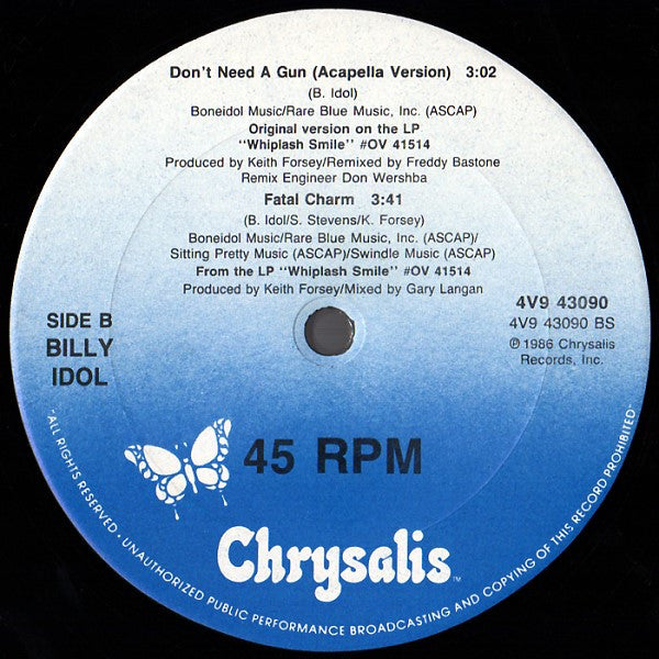 Billy Idol : Don't Need A Gun (12",45 RPM,Single)
