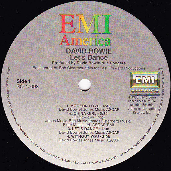 David Bowie : Let's Dance (LP,Album,Stereo)