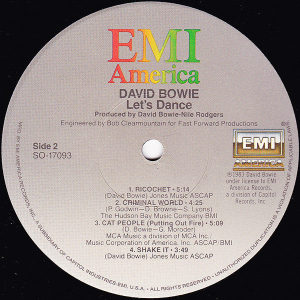 David Bowie : Let's Dance (LP,Album,Stereo)