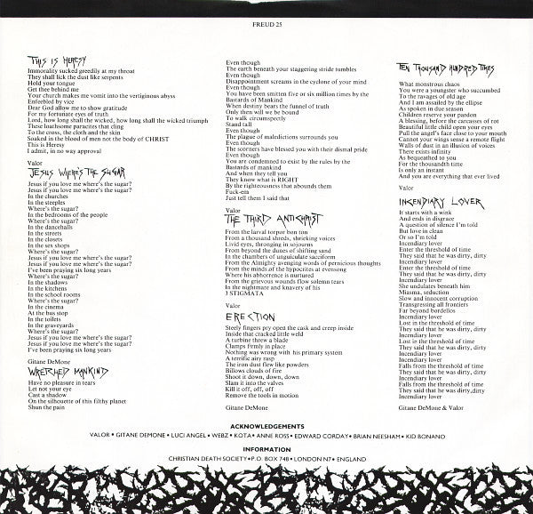 Christian Death : Sex And Drugs And Jesus Christ (LP,Album)