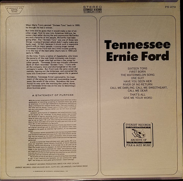 Tennessee Ernie Ford : Tennessee Ernie Ford (LP,Compilation,Remastered,Stereo)