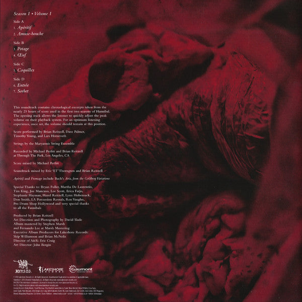 Brian Reitzell : Hannibal: Season I - Volume I (Original Television Soundtrack) (LP,Album,Limited Edition)