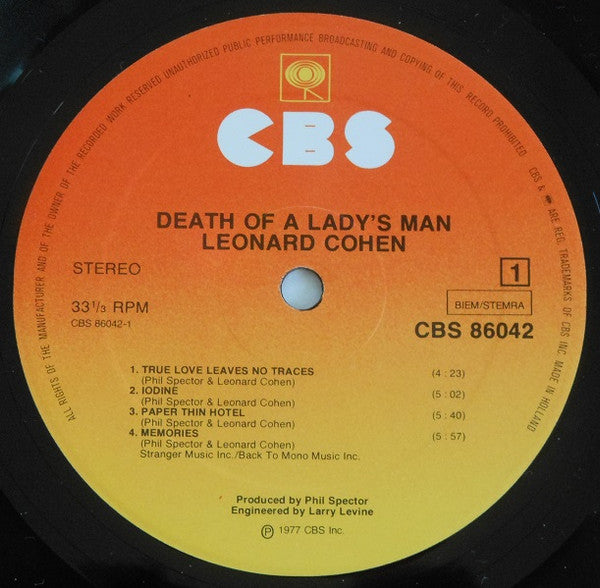 Leonard Cohen : Death Of A Ladies' Man (LP,Album)