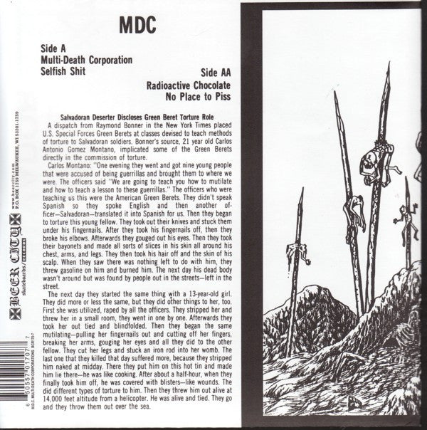 MDC (2) : Multi-Death Corporations (7",45 RPM,Reissue)