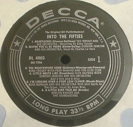 Various : The Original Hit Performances Into The Fifties (LP,Compilation)