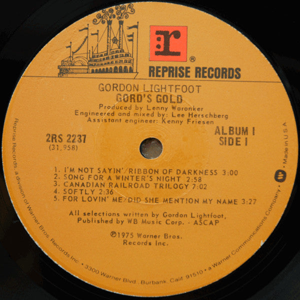 Gordon Lightfoot : Gord's Gold (LP,Compilation)