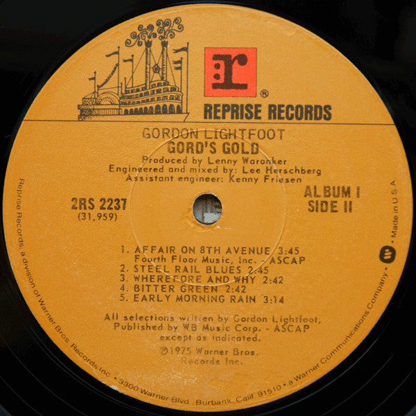 Gordon Lightfoot : Gord's Gold (LP,Compilation)
