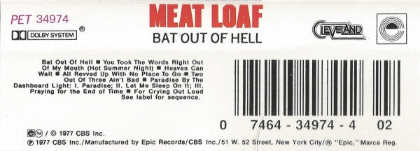 Meat Loaf : Bat Out Of Hell (Album,Reissue)