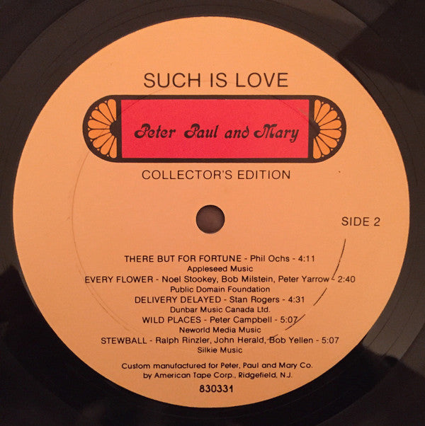 Peter, Paul & Mary : Such Is Love (LP,Album)