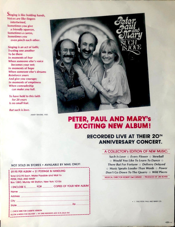 Peter, Paul & Mary : Such Is Love (LP,Album)