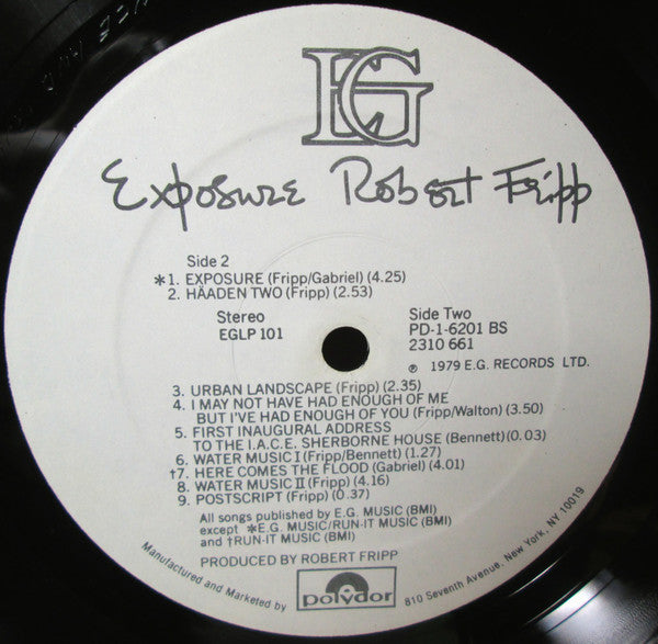 Robert Fripp : Exposure (LP,Album)