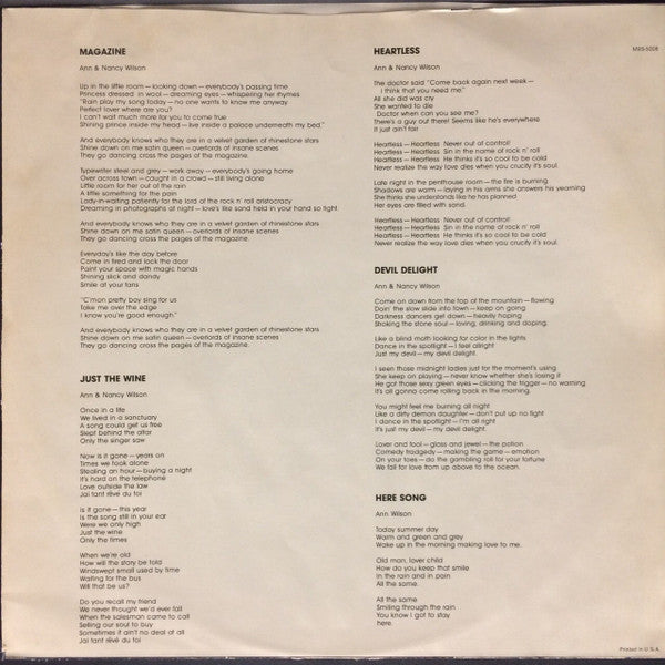 Heart : Magazine (LP,Album,Reissue)