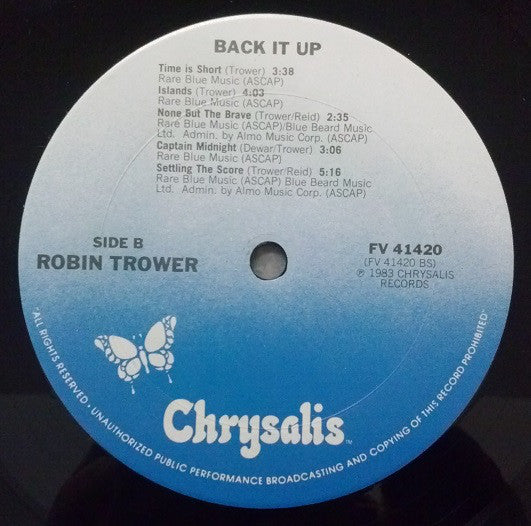 Robin Trower : Back It Up (LP,Album)