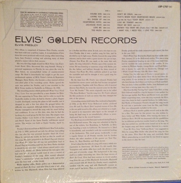 Elvis Presley : Elvis' Golden Records (LP,Compilation,Reissue,Stereo)