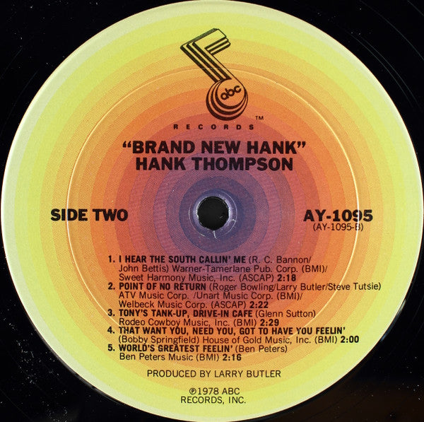 Hank Thompson : Brand New Hank (LP,Album)