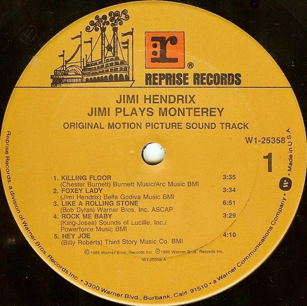 Jimi Hendrix : Jimi Plays Monterey Original Motion Picture Sound Track (LP,Album,Club Edition)