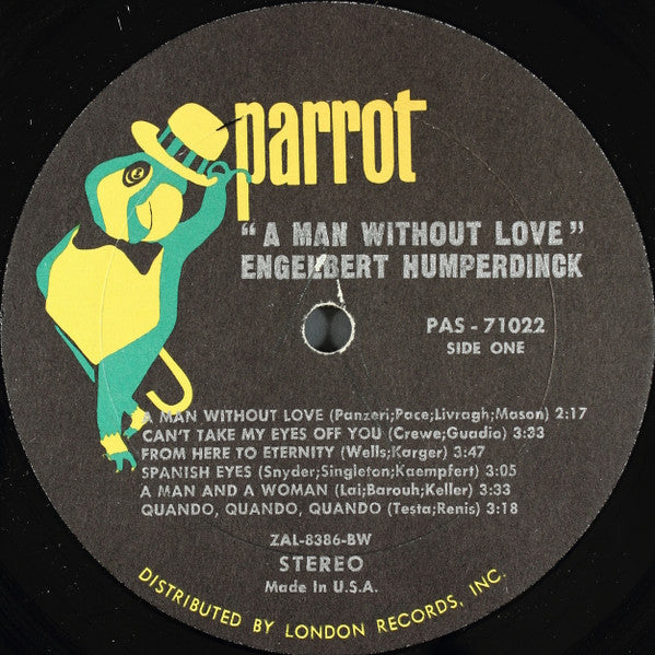 Engelbert Humperdinck : A Man Without Love (LP,Stereo)
