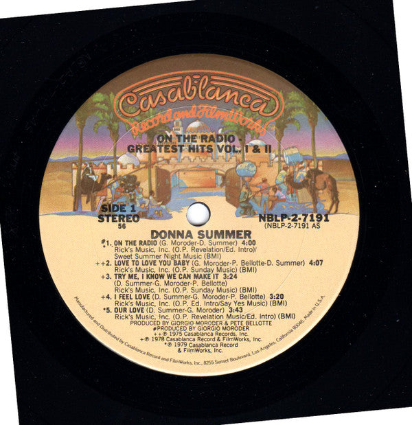 Donna Summer : On The Radio: Greatest Hits Vol. 1 & 2 (LP,Compilation,Partially Mixed)