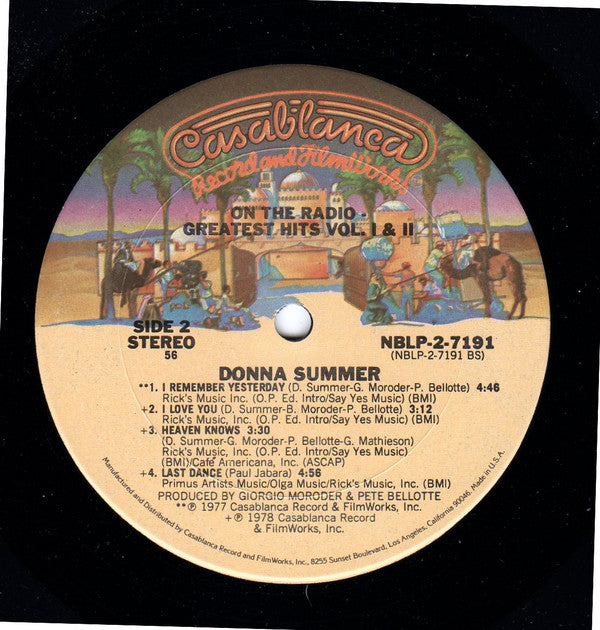 Donna Summer : On The Radio: Greatest Hits Vol. 1 & 2 (LP,Compilation,Partially Mixed)