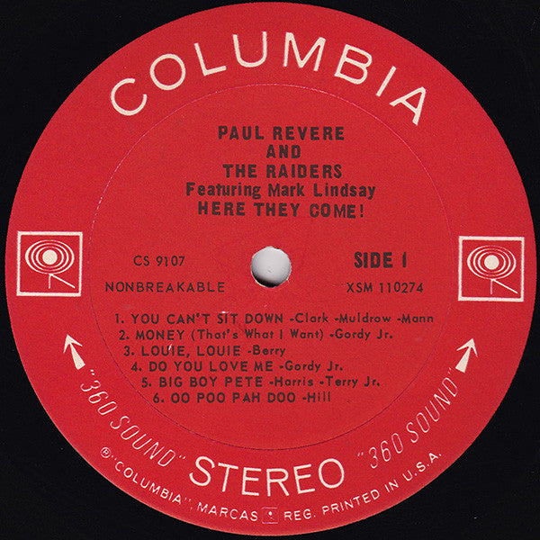 Paul Revere & The Raiders Featuring Mark Lindsay : Here They Come! (LP,Album,Stereo)
