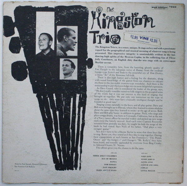 Kingston Trio : The Kingston Trio (LP,Album,Repress,Mono)