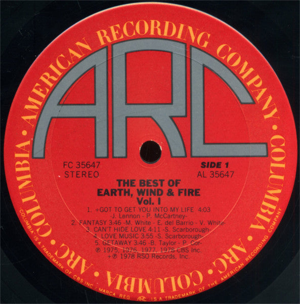 Earth, Wind & Fire : The Best Of Earth Wind & Fire Vol. I (LP,Compilation,Stereo)