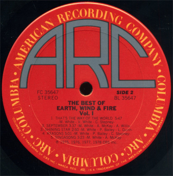 Earth, Wind & Fire : The Best Of Earth Wind & Fire Vol. I (LP,Compilation,Stereo)