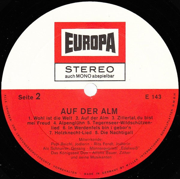 Alfons Bauer : Auf Der Alm Mit Alfons Bauer (LP,Album,Stereo)