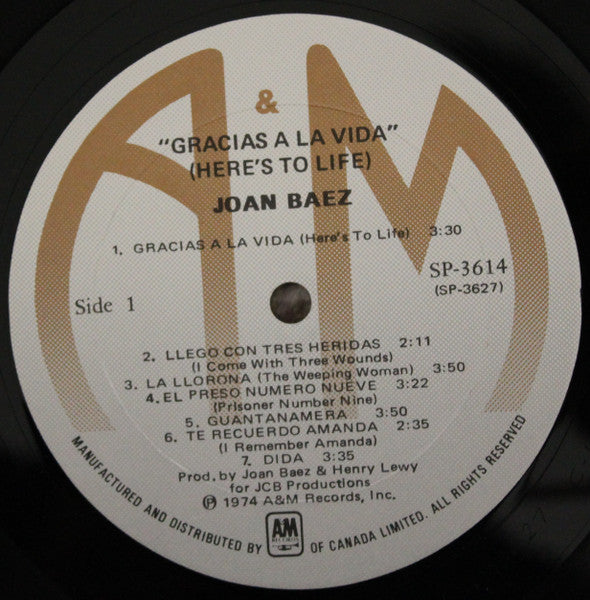 Joan Baez : Gracias A La Vida / Here's To Life (LP,Album)