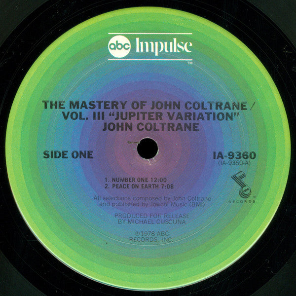 John Coltrane : The Mastery Of John Coltrane / Vol. III Jupiter Variation (LP,Album)