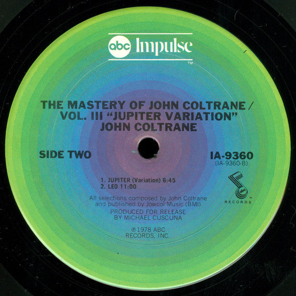 John Coltrane : The Mastery Of John Coltrane / Vol. III Jupiter Variation (LP,Album)
