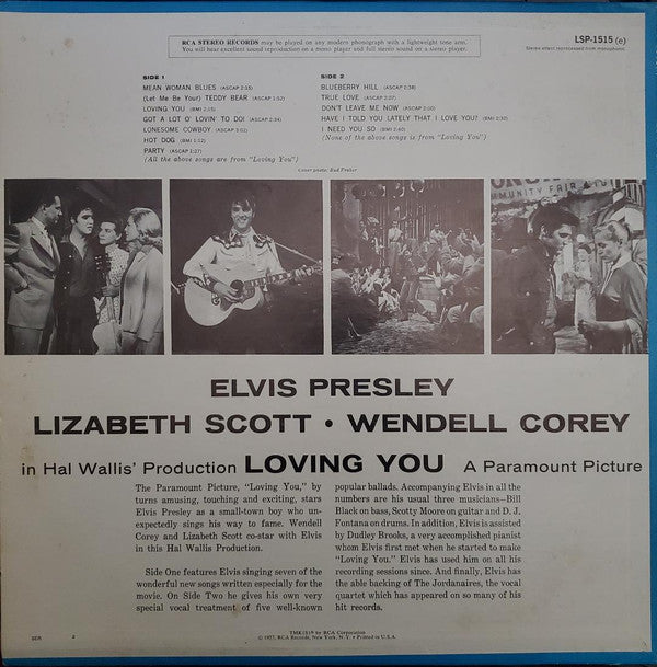 Elvis Presley : Loving You (LP,Album,Reissue,Stereo)