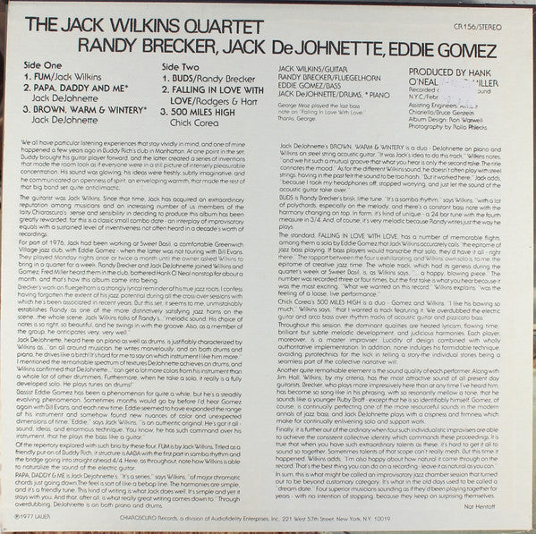 Jack Wilkins Quartet, The : Merge (LP,Album)