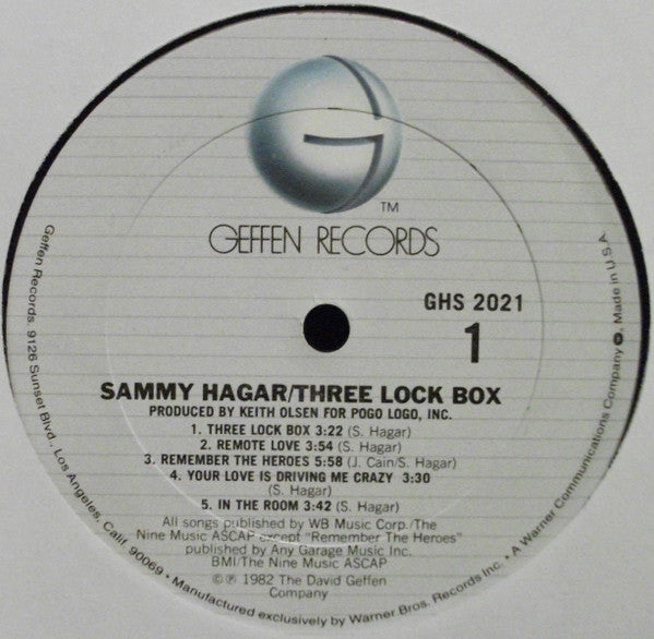 Sammy Hagar : Three Lock Box (LP,Album,Club Edition,Reissue)