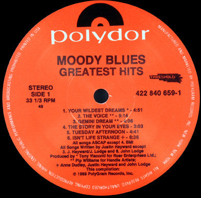 Moody Blues, The : Greatest Hits (LP,Compilation,Stereo)