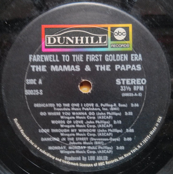 Mamas & The Papas, The : Farewell To The First Golden Era (LP,Compilation,Reissue,Stereo)