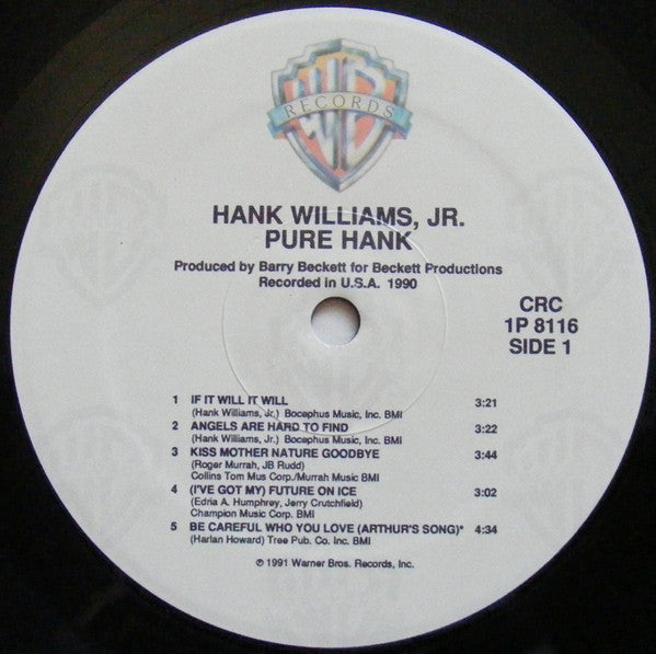 Hank Williams Jr. : Pure Hank (LP,Album,Club Edition)