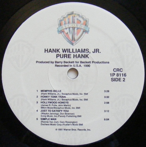 Hank Williams Jr. : Pure Hank (LP,Album,Club Edition)