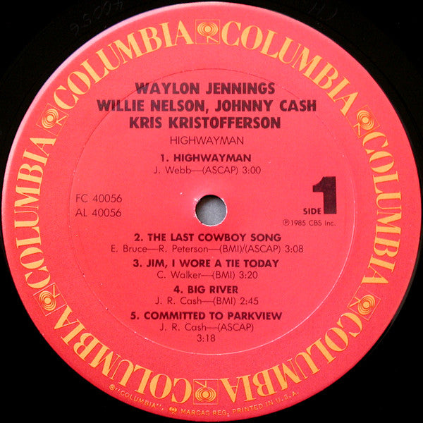 Waylon Jennings • Willie Nelson • Johnny Cash • Kris Kristofferson : Highwayman (LP,Album)