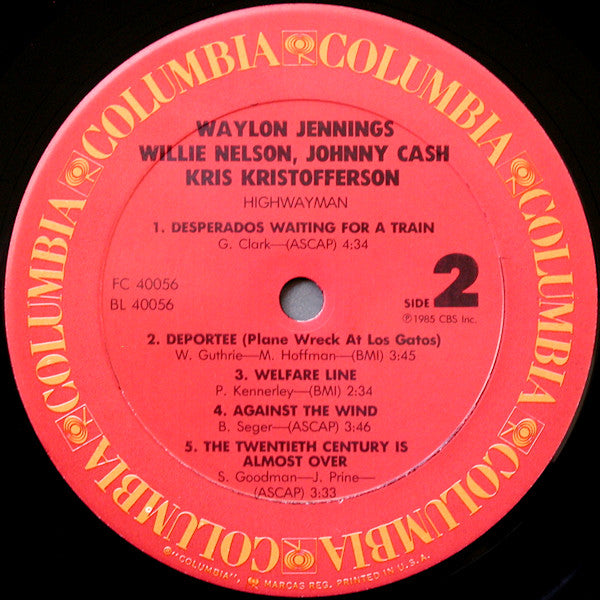 Waylon Jennings • Willie Nelson • Johnny Cash • Kris Kristofferson : Highwayman (LP,Album)