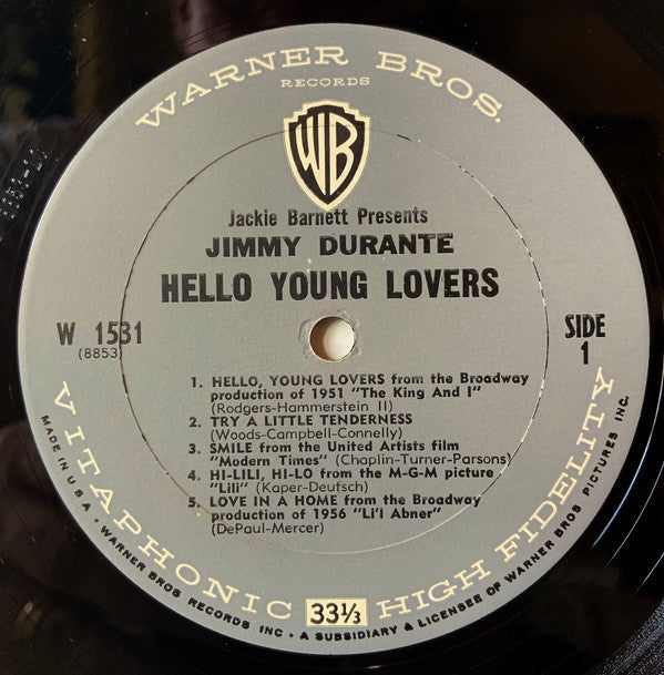 Jimmy Durante : Jackie Barnett Presents Hello Young Lovers (LP,Album,Mono)