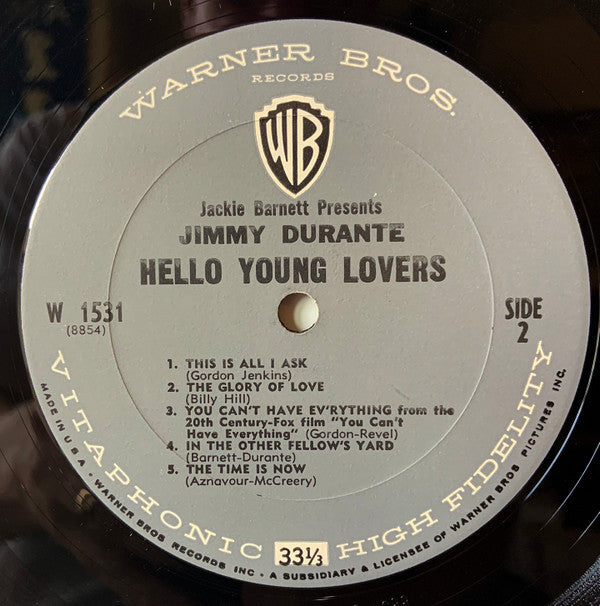 Jimmy Durante : Jackie Barnett Presents Hello Young Lovers (LP,Album,Mono)