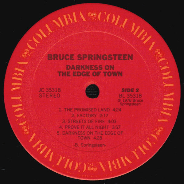 Bruce Springsteen : Darkness On The Edge Of Town (LP,Album)