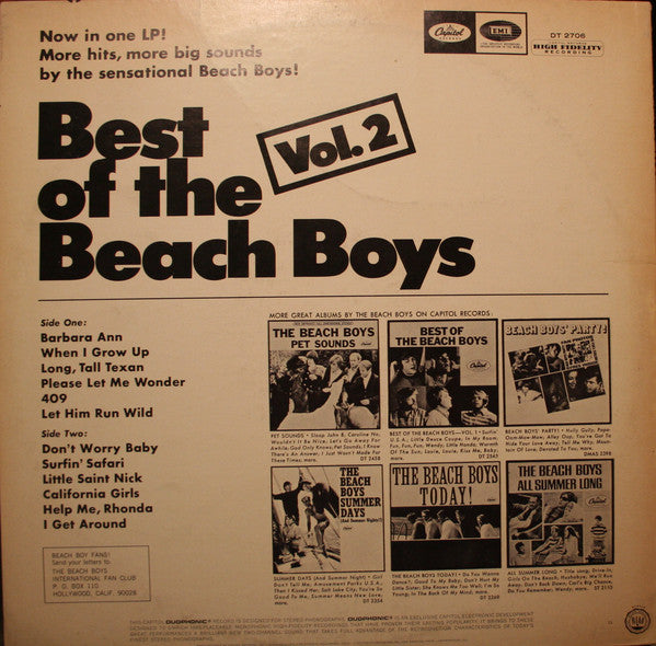 Beach Boys, The : Best Of The Beach Boys, Vol. 2 (LP,Compilation)